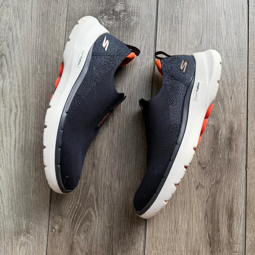 Skechers GO WALK Hyper Pillars Slip-On Shoes Men’s Size 10 Navy Orange